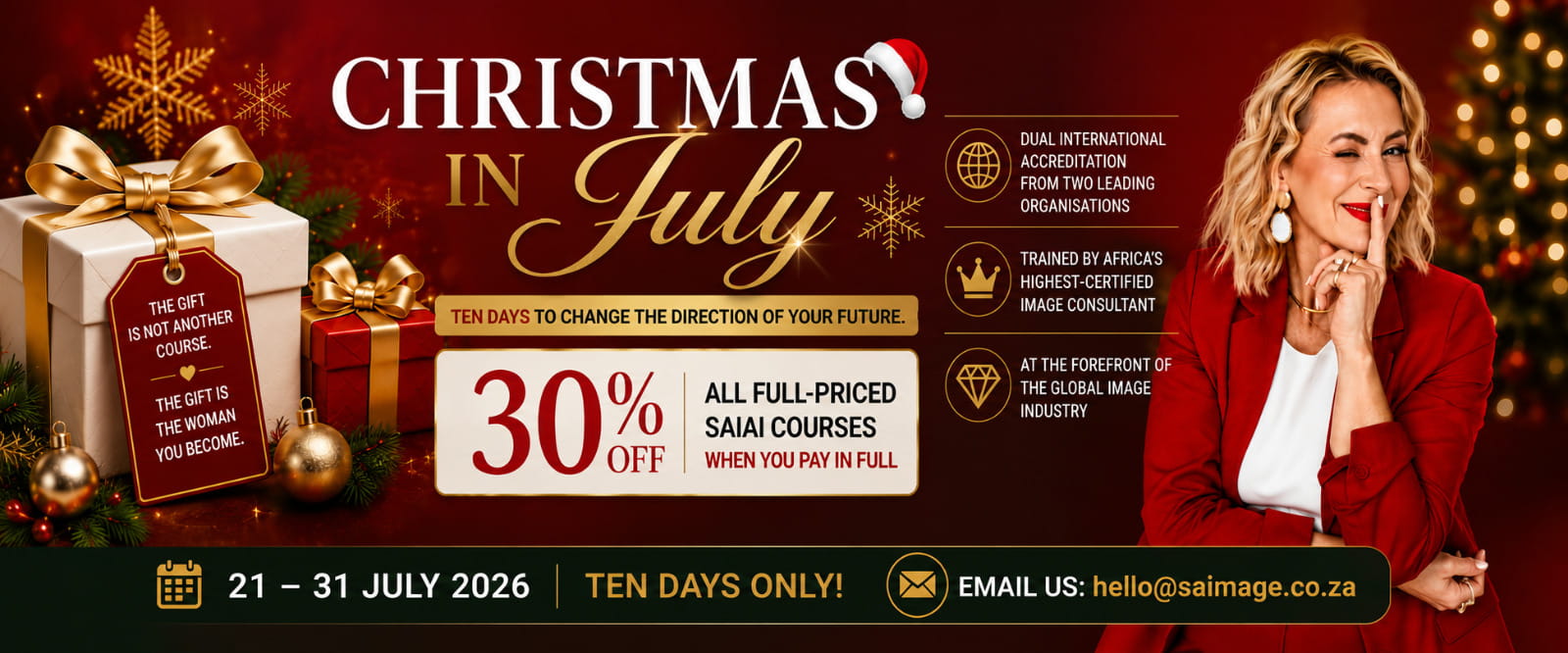 SAI - South - African Image Academy International - Christmas in July Special - Banner